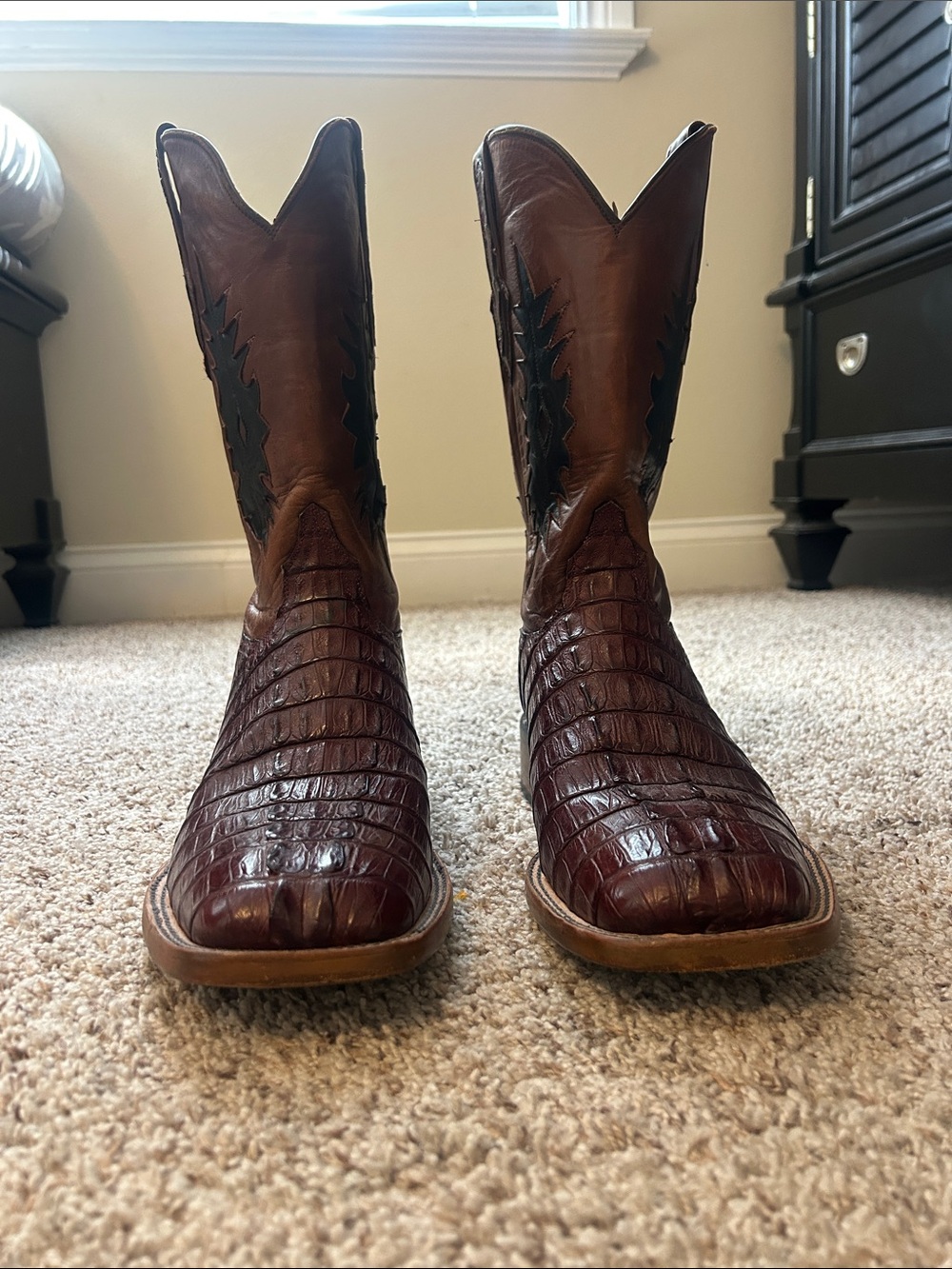 Black Jack Men's Brown Alligator Leather Western Boots